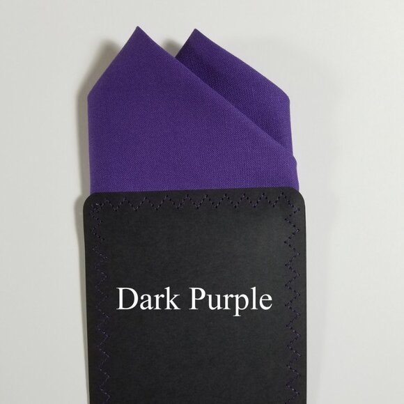 New - Dark Purple Cotton Pre-Folded Pocket Square Handkerchief Insert - Picture 3 of 7